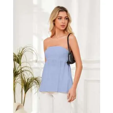 Ythomm Women's Casual Ruffle Hem Tube Top for Summer