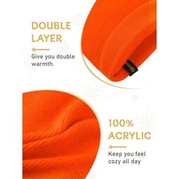 Glooarm Baby Beanie, Toddler Beanie Baby Boys Girls Beanies Kids Knit Winter Hats Newborn Infant Cuffed Caps, 0-6 Years Orange