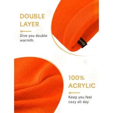 Glooarm Baby Beanie, Toddler Beanie Baby Boys Girls Beanies Kids Knit Winter Hats Newborn Infant Cuffed Caps, 0-6 Years Orange