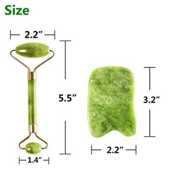 Face Jade Gua Sha Roller – Ice Gel Eye Ficial Mask Cold Reusable Therapy Tool Massage for Women Cooling Anti Wrinkle Skin Care Set Puffiness Migraine Pain Relief Minor Injury Gift Relaxing