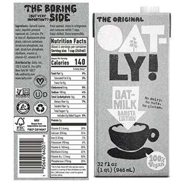 Oatly Original Barista, 4 Pack, 32 fl oz, Coffee Rx Barista Edition Packaged, Packaging Will Vary