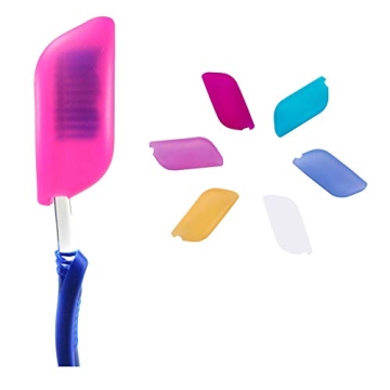 V-TOP 6 Pack Silicone Toothbrush Covers for Travel & Home - Hygienic & Stylish