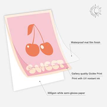 Habseligkeit Pink Gradient Aura Posters for Room Decor Aesthetic, Danish Pastel Cute Room Decor, Cozy Wall Art Prints for Girs Dorm Aesthetic Decor Unframed, 8x10in, Set of 6