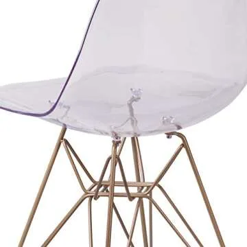 Flash Furniture Elon Series Ghost Chair with Gold Accents