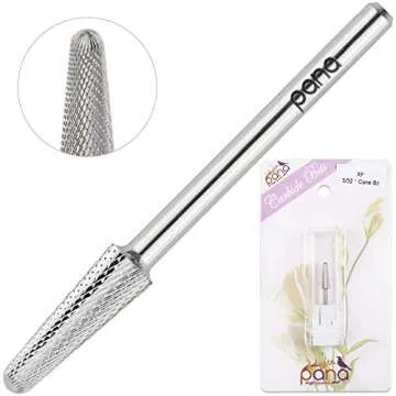 USA PANA Professional 3/32" Shank Size - Cone Shape Carbide Bit - Nail Drill Bit for Manicure Pedicure Tools Dremel Machine - Gold, Silver (Extra Fine, Silver)