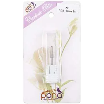 USA PANA Professional 3/32" Shank Size - Cone Shape Carbide Bit - Nail Drill Bit for Manicure Pedicure Tools Dremel Machine - Gold, Silver (Extra Fine, Silver)