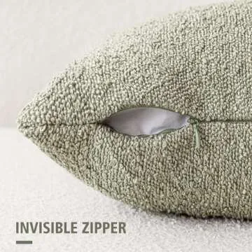 Foindtower Pack of 2 Textured Boucle Throw Pillow Covers Accent Solid Pillow Cases Cozy Soft Decorat...