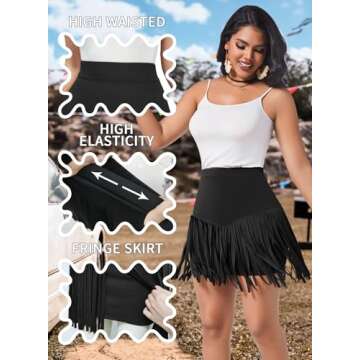Stylish Womens Western Fringe Skirt for Festivals