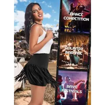Stylish Womens Western Fringe Skirt for Festivals