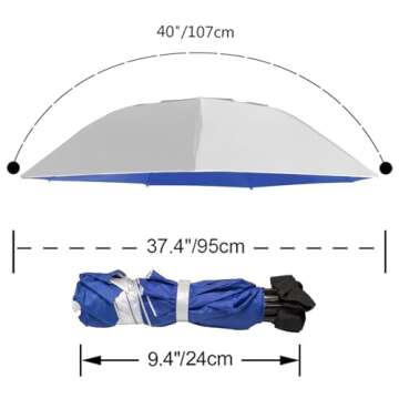 NEW-Vi Fishing Umbrella Hat Folding Sun Rain Cap Adjustable Multifunction Outdoor Headwear