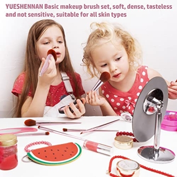 7-Piece Essential Pink Makeup Brushes Set by YUESHENNAN