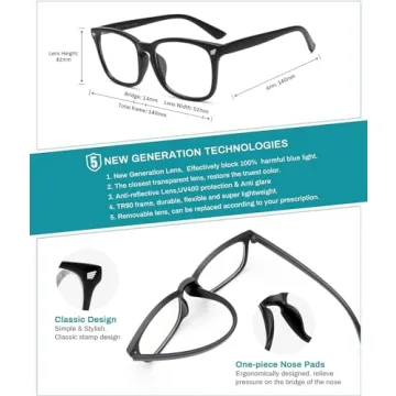 Gaoye Blue Light Blocking Glasses 3-Pack for Men and Women