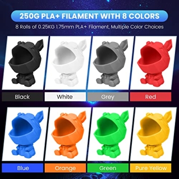 Premium SUNLU 3D Printer Filament Pack - 8 Colors, 2kg