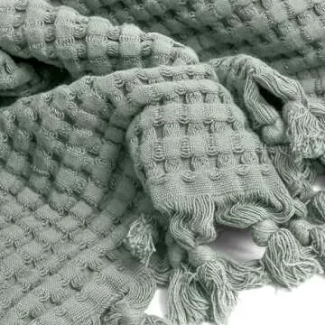 GILDEN TREE Decorative Waffle Hand Towels for Bathroom, 20x35 Large, Quick Drying Fingertip Towel, 2 Pack, Modern Style (Sage Grey)