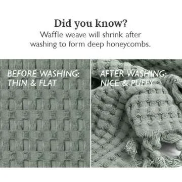 GILDEN TREE Decorative Waffle Hand Towels for Bathroom, 20x35 Large, Quick Drying Fingertip Towel, 2 Pack, Modern Style (Sage Grey)