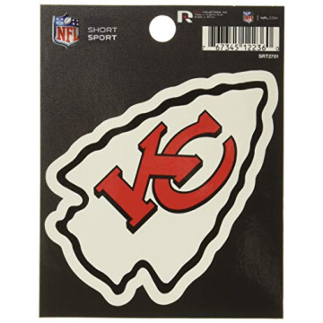Rico Industries NFL Football Kansas City Chiefs Short Sport Decal 3.75' x 4.75' Die Cut Team Logo Sh...