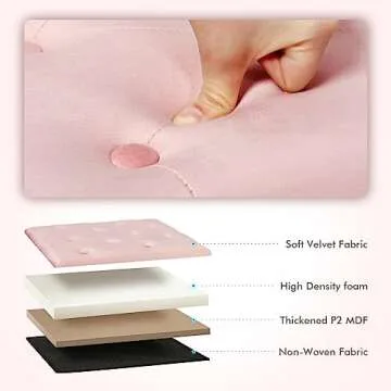 Stylish B FSOBEIIALEO Folding Storage Ottoman in Pink