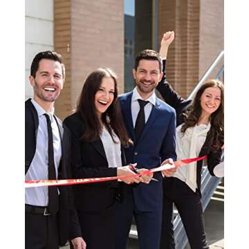 FAKILO Red Satin Ribbon 4 Inch x 22 yd Wide Thick Ribbon for A Grand Opening Business Ribbon Cuttings Ceremony Bow Wedding Chairs Pageant Sashes Christmas Festival Decor