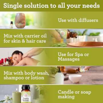 GuruNanda Lemongrass Essential Oil (Pack of 2 x 0.5 Fl Oz) - 100% Pure, Premium Therapeutic Grade Oil for Cleansing and Rejuvenation, Aromatherapy for Hair and Face Care, Fresh Citrus Scent