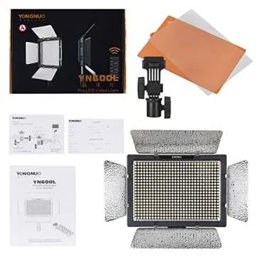 YONGNUO YN600L LED Video Light, with Adjustable Color Temperature 3200K-5600K, for Canon Nikon Pentax Olympus Samsung Panasonic JVC etc. Black