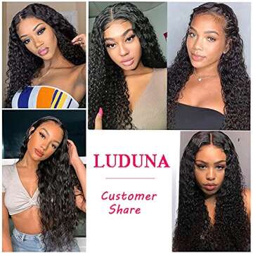Wet and Wavy Bundles with Closure Human Hair 100% Unprocessed Brazilian Virgin Water Wave 3 Bundles with 4x4 Lace Closure Free Part Curly Bundles Human Hair Extensions for Black Women(20 22 24+18) Natural Color