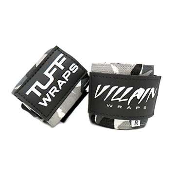 TuffWraps Villain Wrist Wraps - Black Camo for Unisex