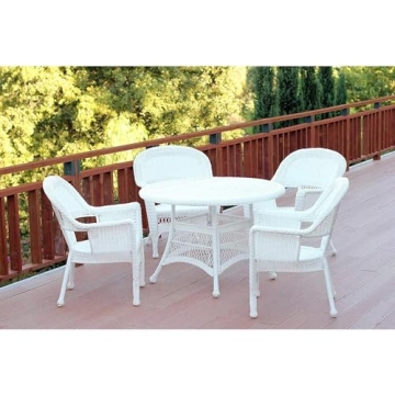 Jeco 5 Piece Wicker Outdoor Dining Set for Stylish Patios