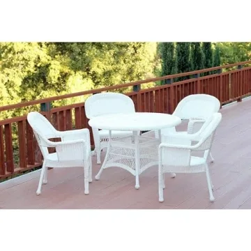 Jeco 5 Piece Wicker Outdoor Dining Set for Stylish Patios