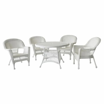 Jeco 5 Piece Wicker Outdoor Dining Set for Stylish Patios