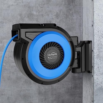80FT Retractable Air Hose Reel with Auto Rewind and Durability