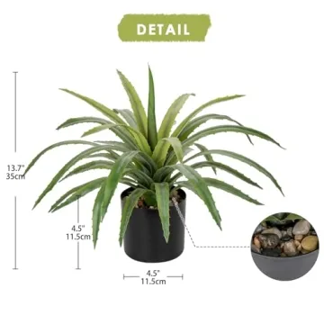 Briful Agave Plant Artificial Fake Succulent 17 Inch