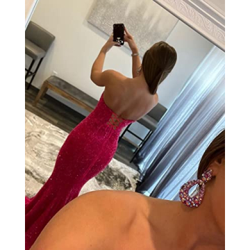 Sparkly V-Neck Sequin Evening Dress for Prom and Parties