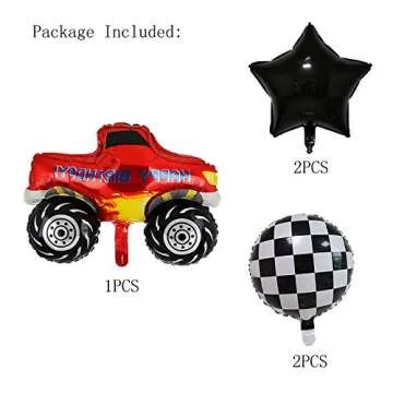 Giant Monster Truck Foil Balloons for Kids' Parties