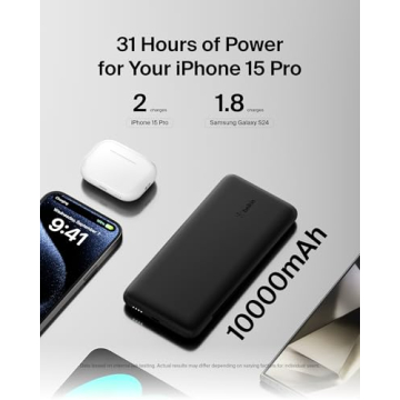 Belkin 10K mAh Power Bank with Lightning USB-C Fast Charging