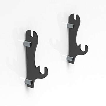 QiXin Samurai Sword Display Stand - Two-Layer Wall-Mounted Holder for All Swords (Black, 1 Pair)