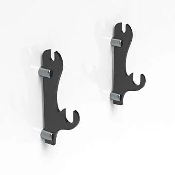 QiXin Samurai Sword Display Stand - Two-Layer Wall-Mounted Holder for All Swords (Black, 1 Pair)