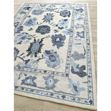 Navy Blue Oushak Rug - Modern, Washable, Eco-Friendly Design for Stylish Homes