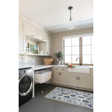 Stylish Washable Navy Blue Oushak Rug for Modern Homes