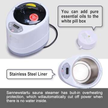 Portable Steam Sauna, Full Size Steam Sauna Box, 600D Canvas Personal Home Sauna Spa, at Home Full Body Sauna, FCC Certified 3L & 1200W Steam Generator with Remote Control, 70.9"x 31.5"x 31.5", Black