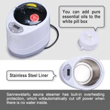 Portable Steam Sauna, Full Size Steam Sauna Box, 600D Canvas Personal Home Sauna Spa, at Home Full Body Sauna, FCC Certified 3L & 1200W Steam Generator with Remote Control, 70.9"x 31.5"x 31.5", Black