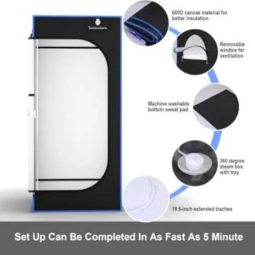 Portable Steam Sauna, Full Size Steam Sauna Box, 600D Canvas Personal Home Sauna Spa, at Home Full Body Sauna, FCC Certified 3L & 1200W Steam Generator with Remote Control, 70.9"x 31.5"x 31.5", Black