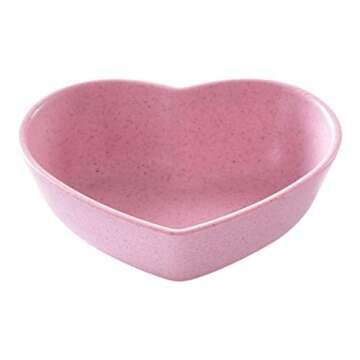 Yardwe 8pcs Sauce Dish Cute heart Sauce Dish Seasoning Dish Appetizer Plates Wheat Straw Dipping Bowl Seasoning Dish Sushi Soy Dipping Bowl Snack Tray Serving Dish(Mixed Color)