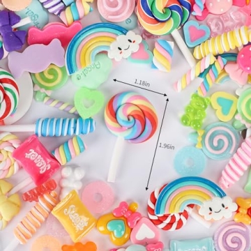Holicolor 120pcs Mixed Candy Charms for Creative Crafts