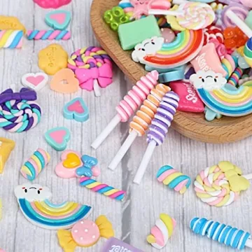 Holicolor 120pcs Mixed Candy Charms for Creative Crafts