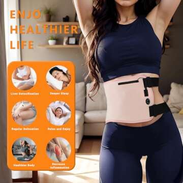 SAVSVN Electric Castor Oil Heating Pack - Cotton Flannel Wrap - Reusable, Adjustable & Comfortable -...