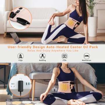SAVSVN Electric Castor Oil Heating Pack - Cotton Flannel Wrap - Reusable, Adjustable & Comfortable - Ideal for Liver Detox, Fibroids, Stomach Relief