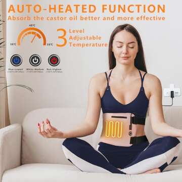 SAVSVN Electric Castor Oil Heating Pack - Cotton Flannel Wrap - Reusable, Adjustable & Comfortable - Ideal for Liver Detox, Fibroids, Stomach Relief