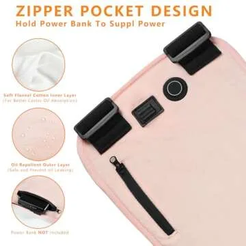 SAVSVN Electric Castor Oil Heating Pack - Cotton Flannel Wrap - Reusable, Adjustable & Comfortable - Ideal for Liver Detox, Fibroids, Stomach Relief