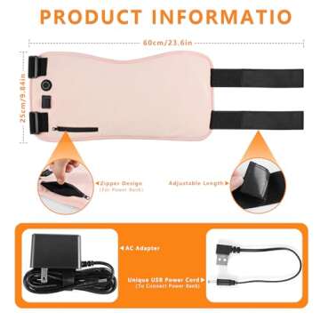 SAVSVN Electric Castor Oil Heating Pack - Cotton Flannel Wrap - Reusable, Adjustable & Comfortable - Ideal for Liver Detox, Fibroids, Stomach Relief