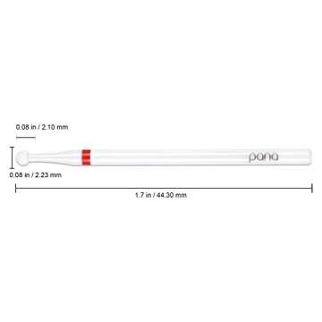 PANA Professional White Ceramic Ball Nail Drill Bit - Fine Grit for Precision Care